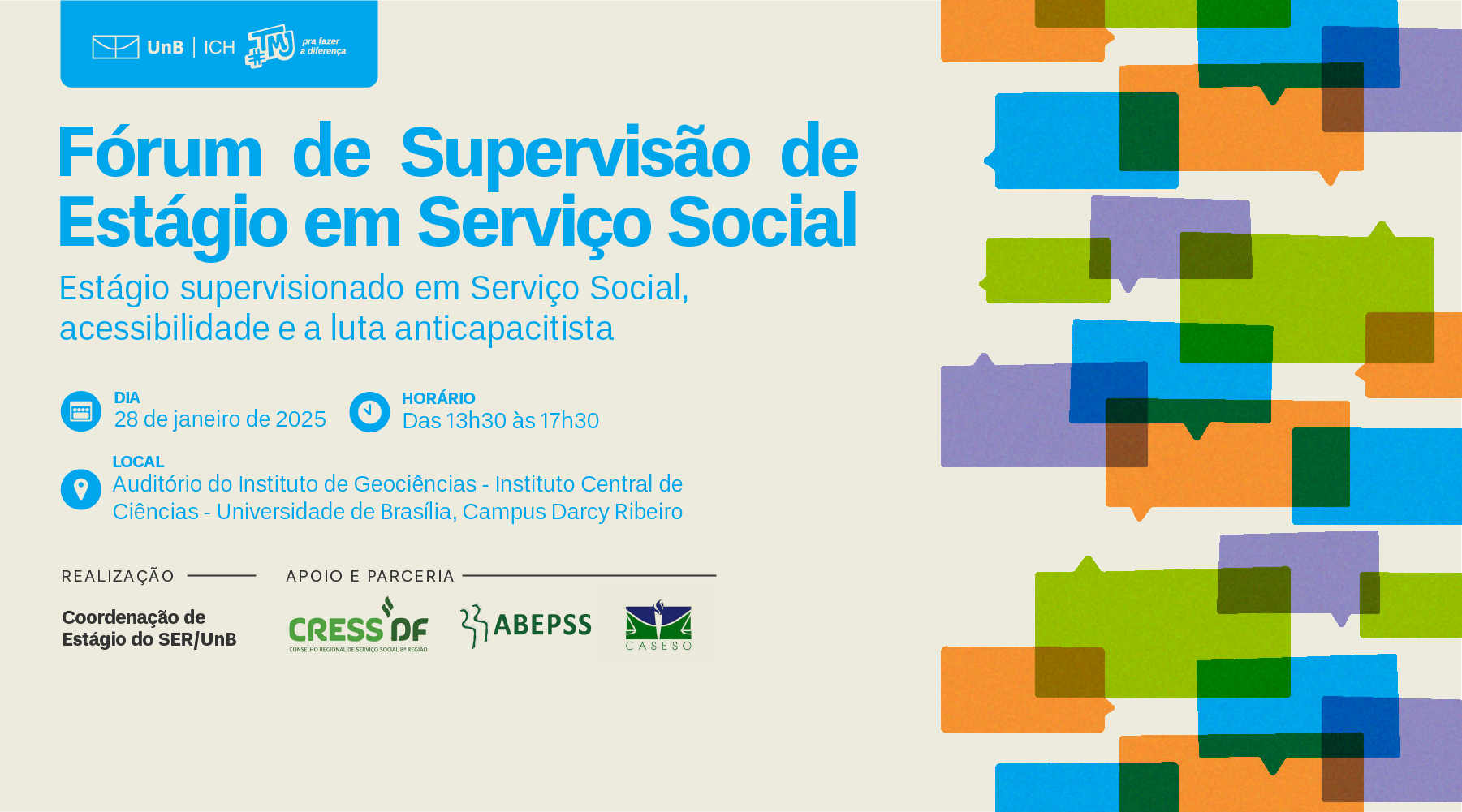 ICH divulga o Fórum de Supervisão de Estágio em Serviço Social